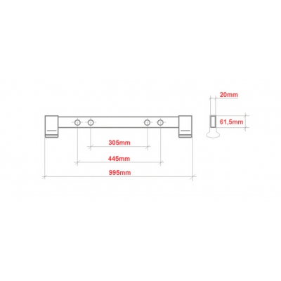 Stabilizator Krause Corda 61,5x20x995 zakres regulacji (305 - 445 mm)